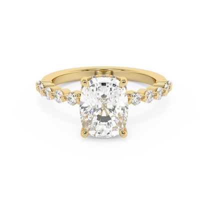 Emerald Solitaire Lab Grown Diamond Engagement Ring
