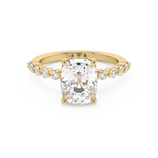 Emerald Solitaire Lab Grown Diamond Engagement Ring