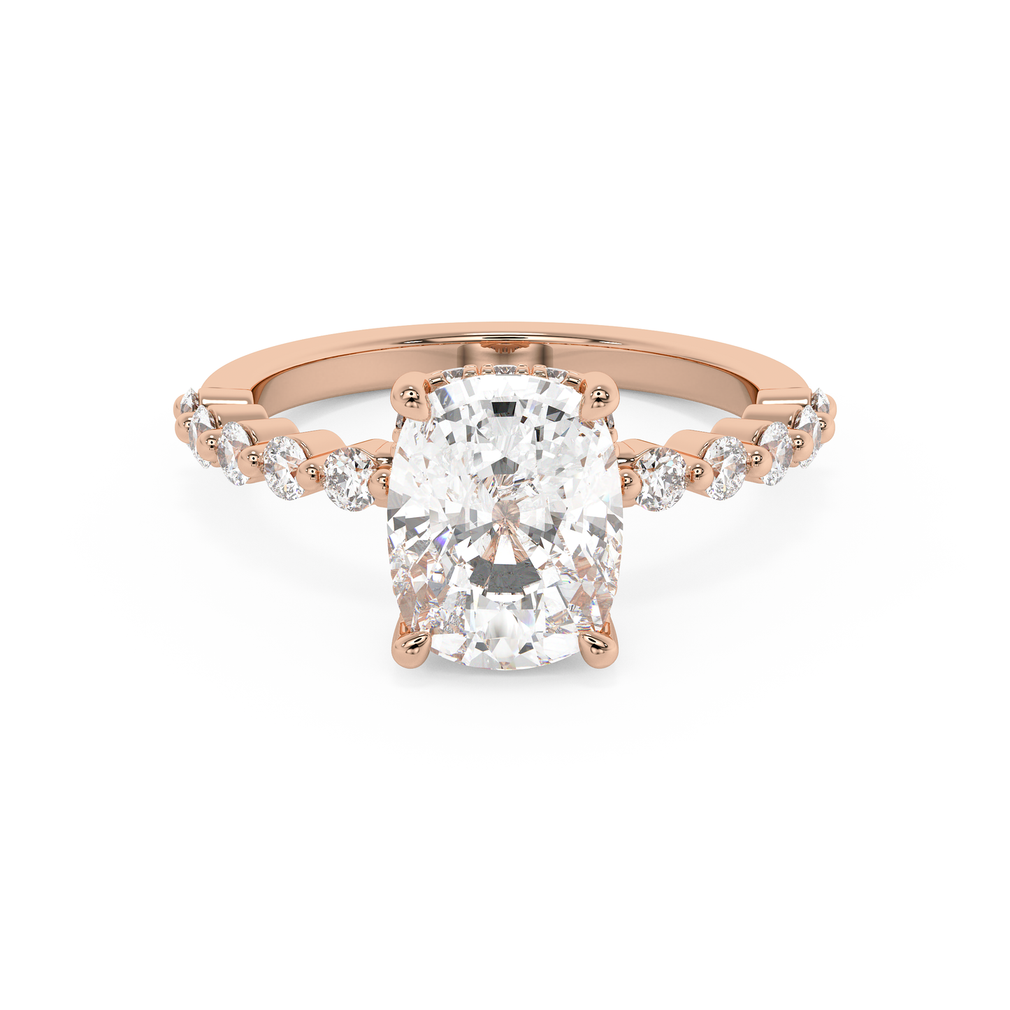 Emerald Solitaire Lab Grown Diamond Engagement Ring