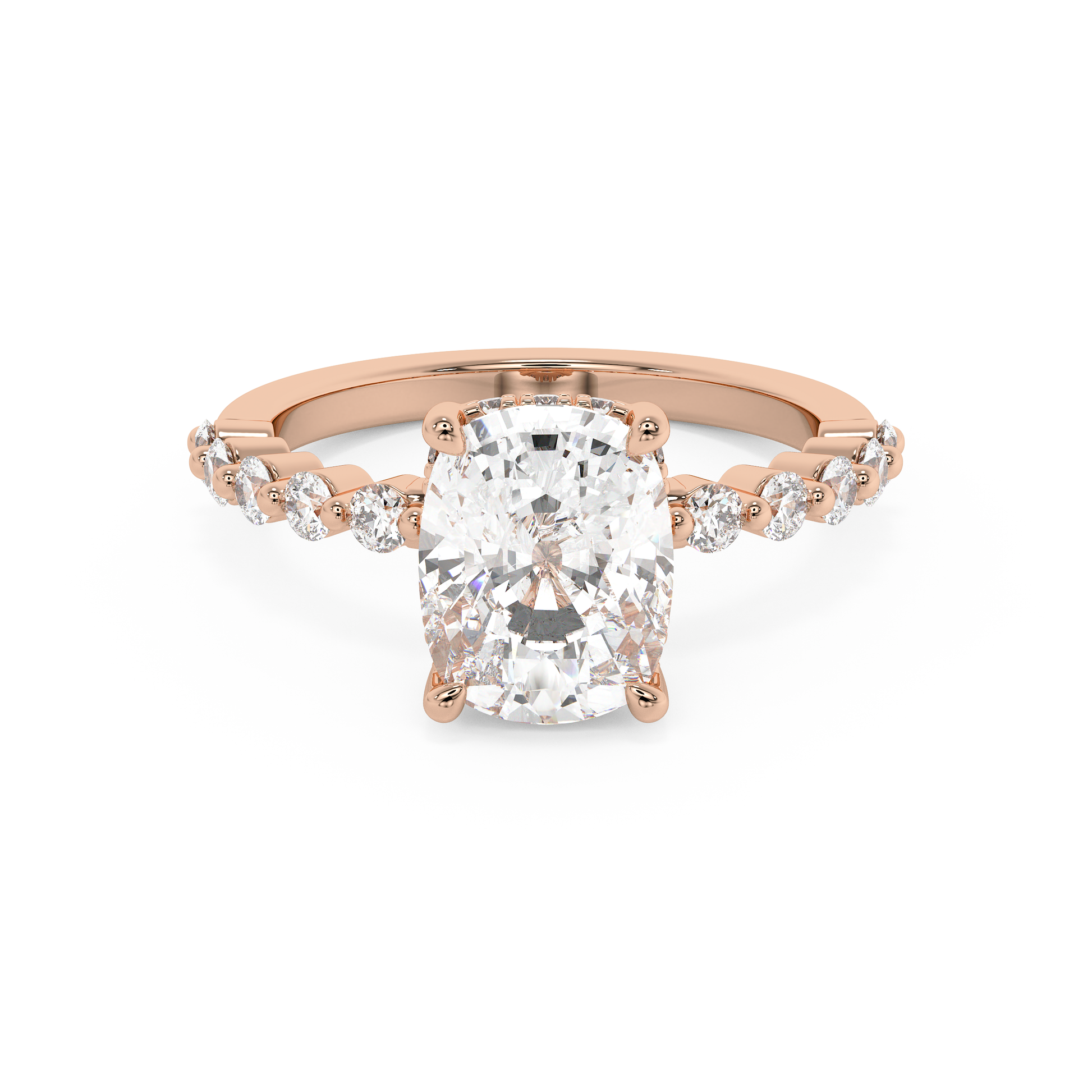 Emerald Solitaire Lab Grown Diamond Engagement Ring