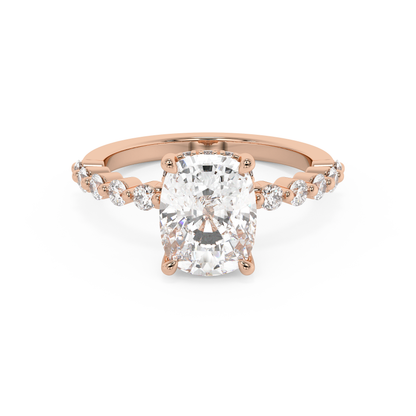 Emerald Solitaire Lab Grown Diamond Engagement Ring