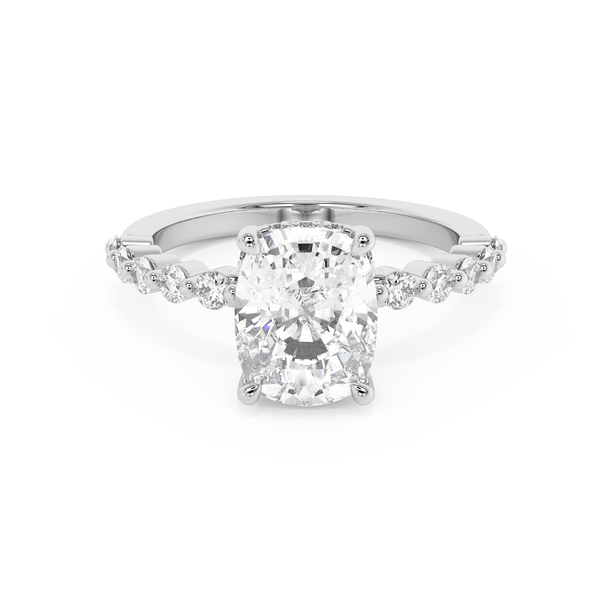 Emerald Solitaire Lab Grown Diamond Engagement Ring