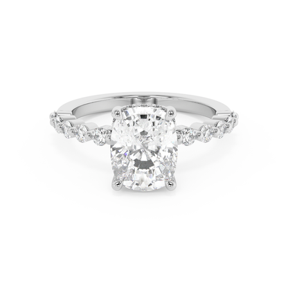 Emerald Solitaire Lab Grown Diamond Engagement Ring