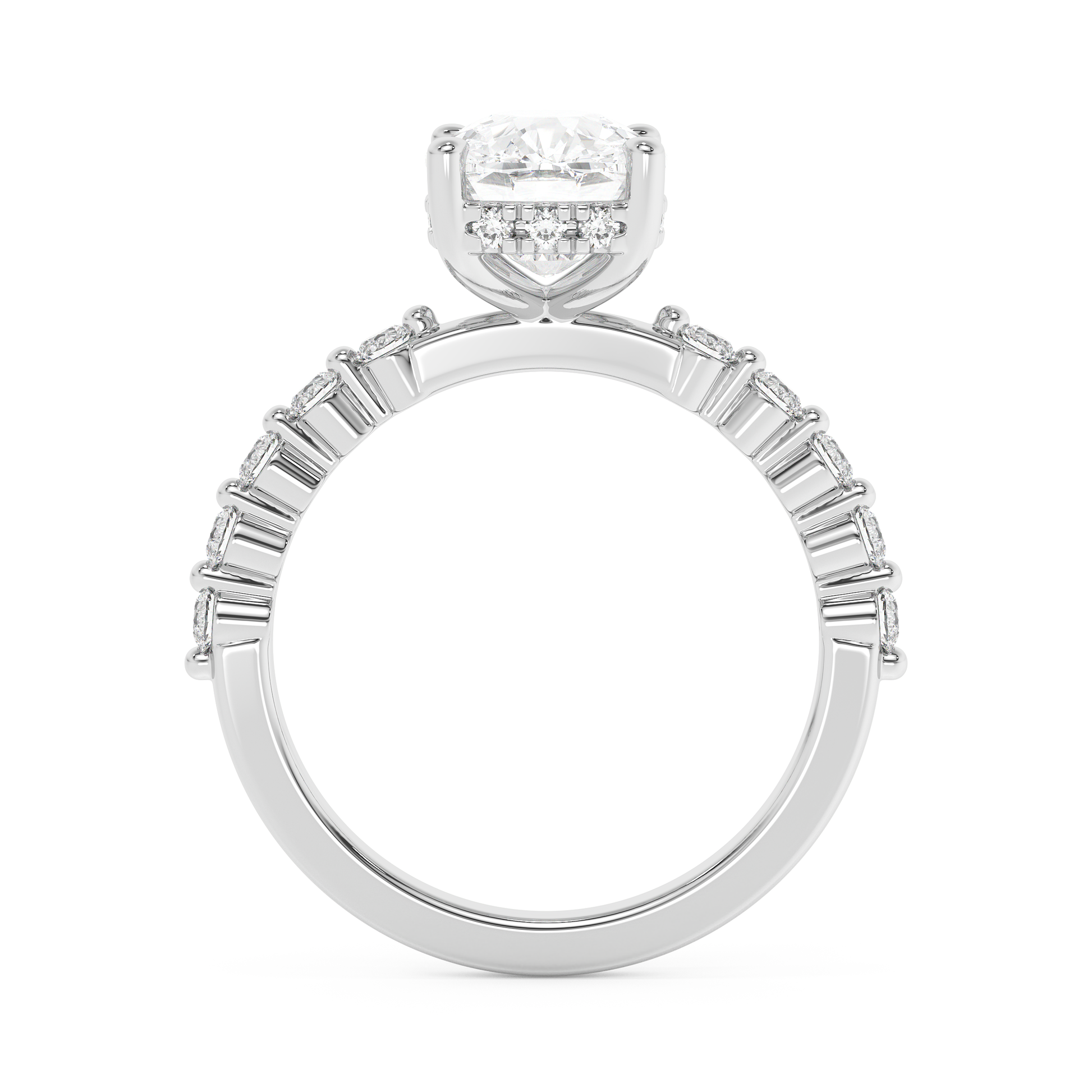 Emerald Solitaire Lab Grown Diamond Engagement Ring