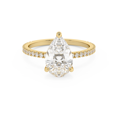 Emerald Solitaire Lab Grown Diamond Engagement Ring