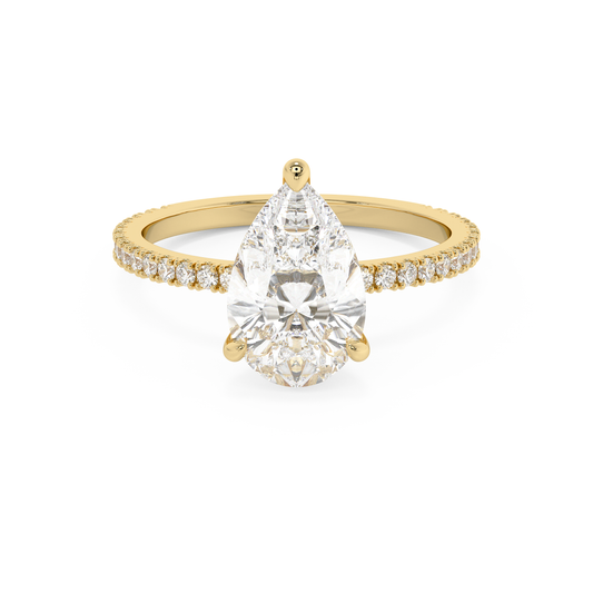 Emerald Solitaire Lab Grown Diamond Engagement Ring