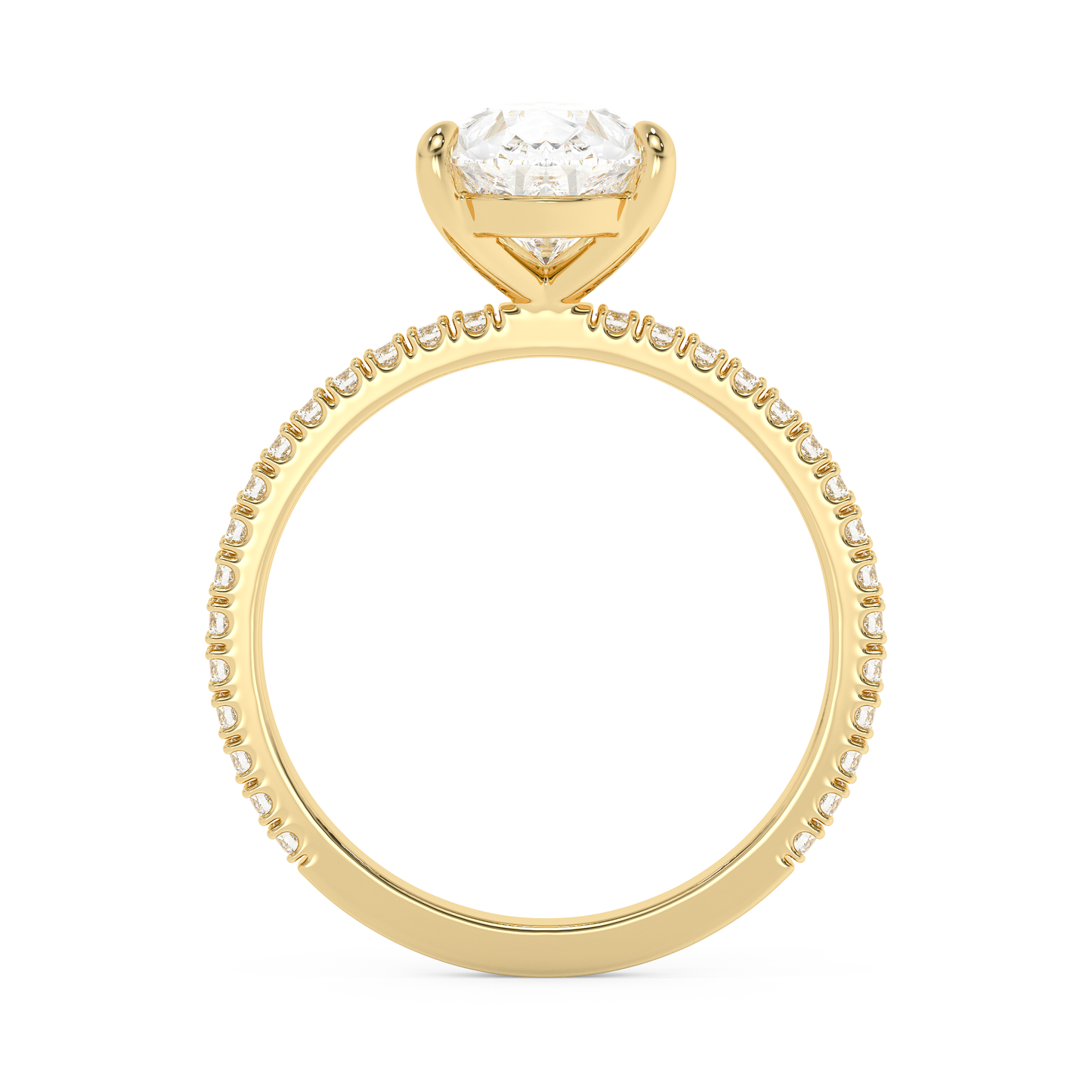 Emerald Solitaire Lab Grown Diamond Engagement Ring