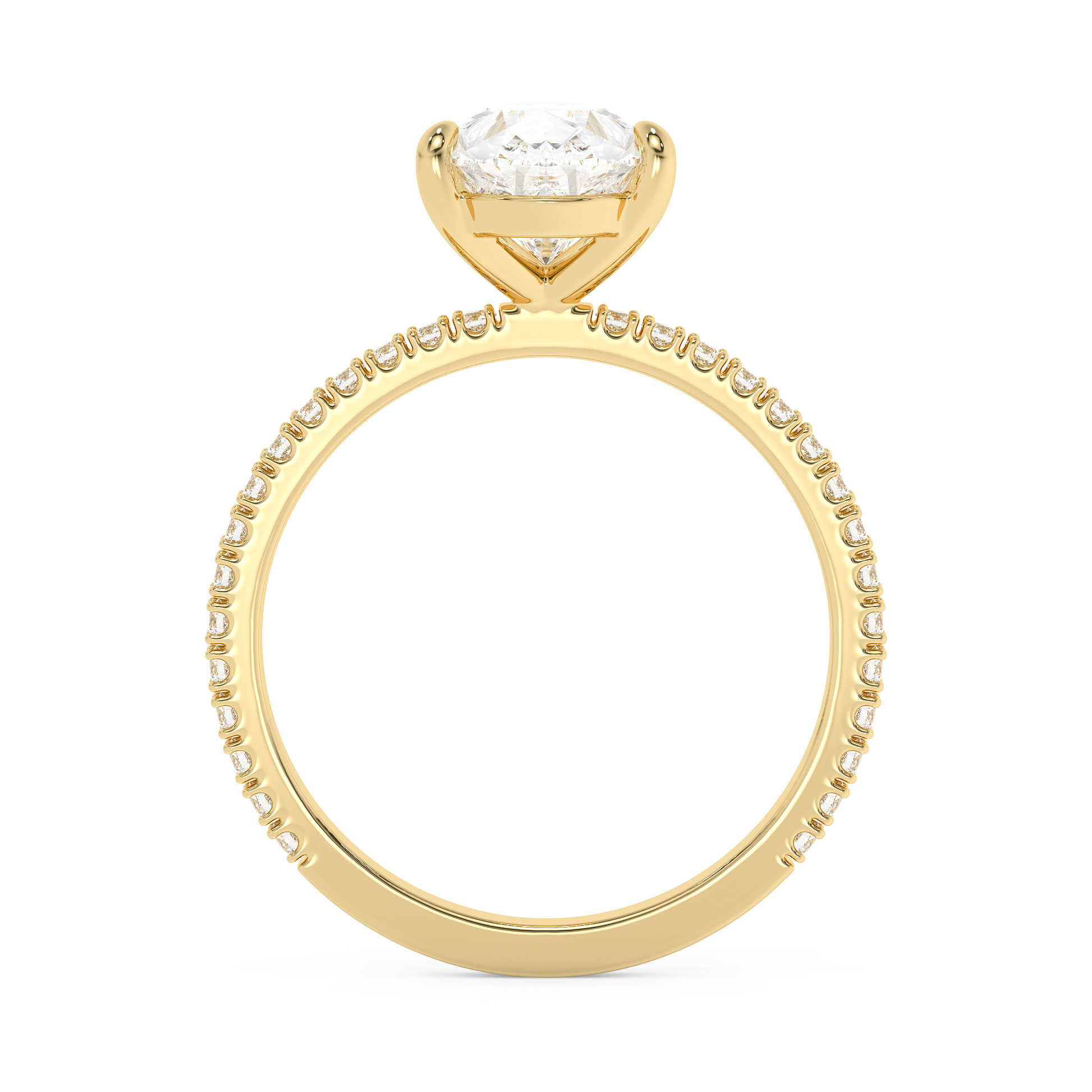 Emerald Solitaire Lab Grown Diamond Engagement Ring