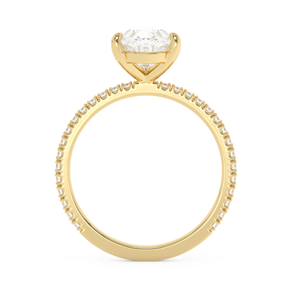 Emerald Solitaire Lab Grown Diamond Engagement Ring