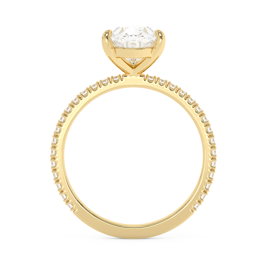 Emerald Solitaire Lab Grown Diamond Engagement Ring