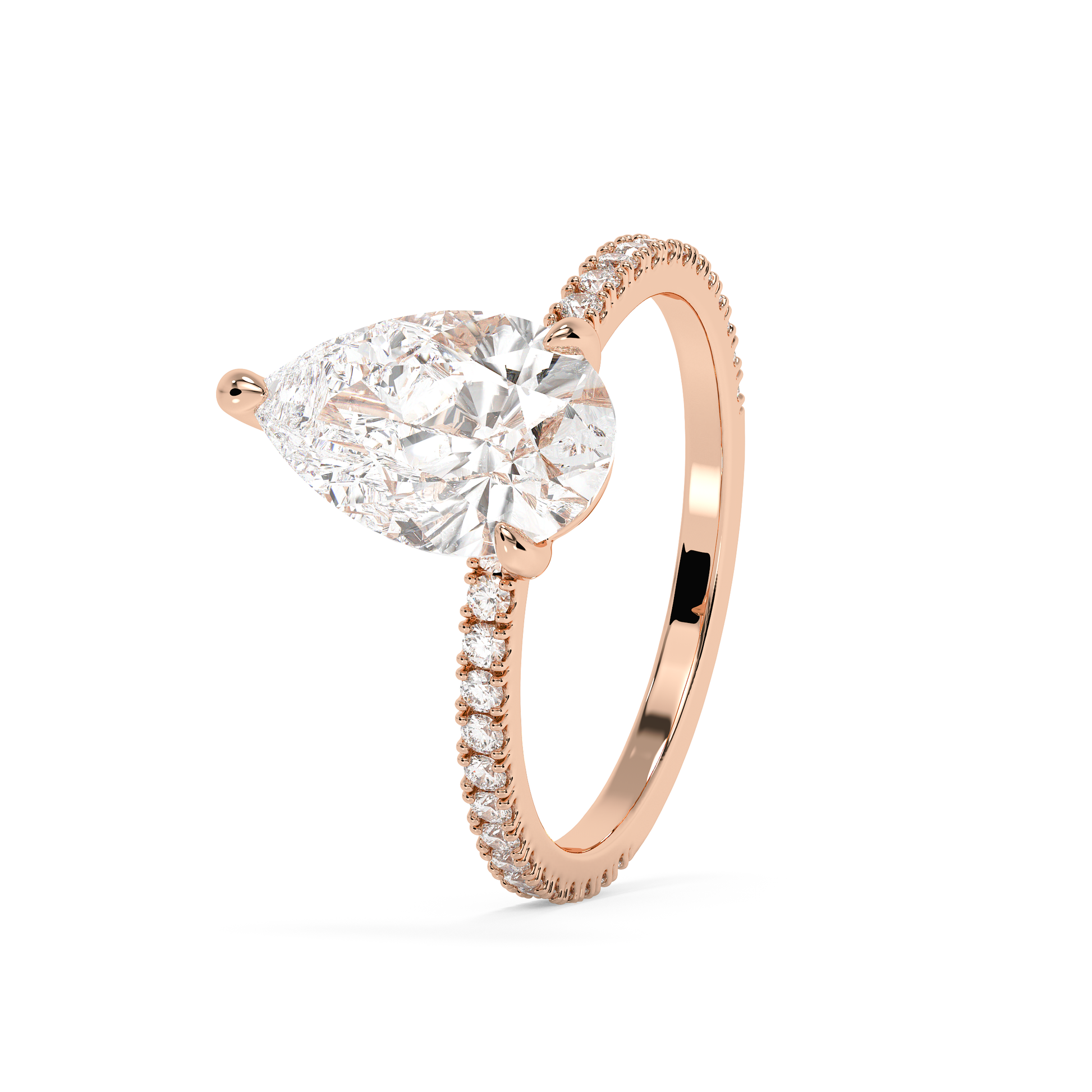 Emerald Solitaire Lab Grown Diamond Engagement Ring
