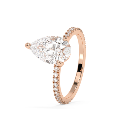 Emerald Solitaire Lab Grown Diamond Engagement Ring