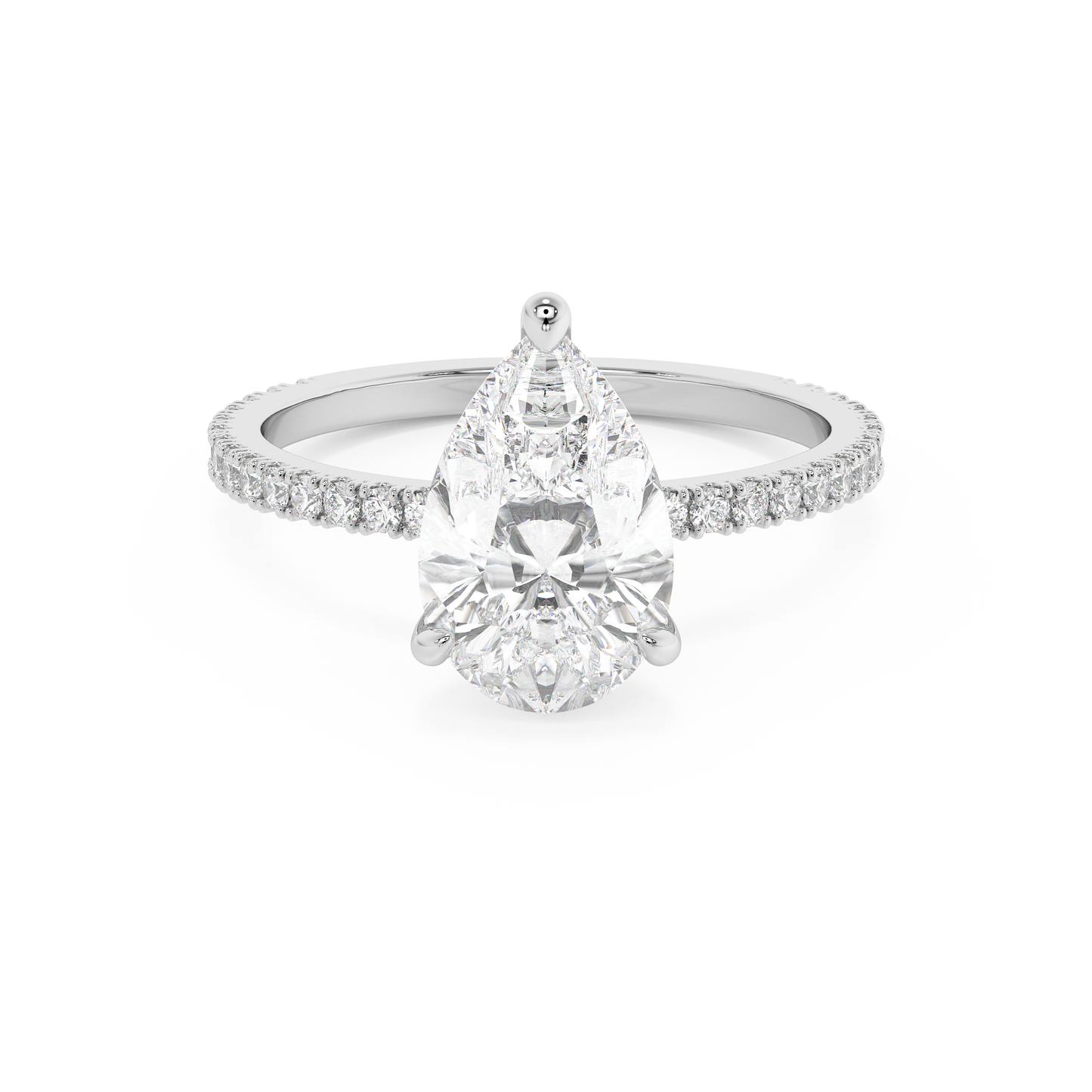 Emerald Solitaire Lab Grown Diamond Engagement Ring
