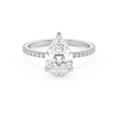 Emerald Solitaire Lab Grown Diamond Engagement Ring