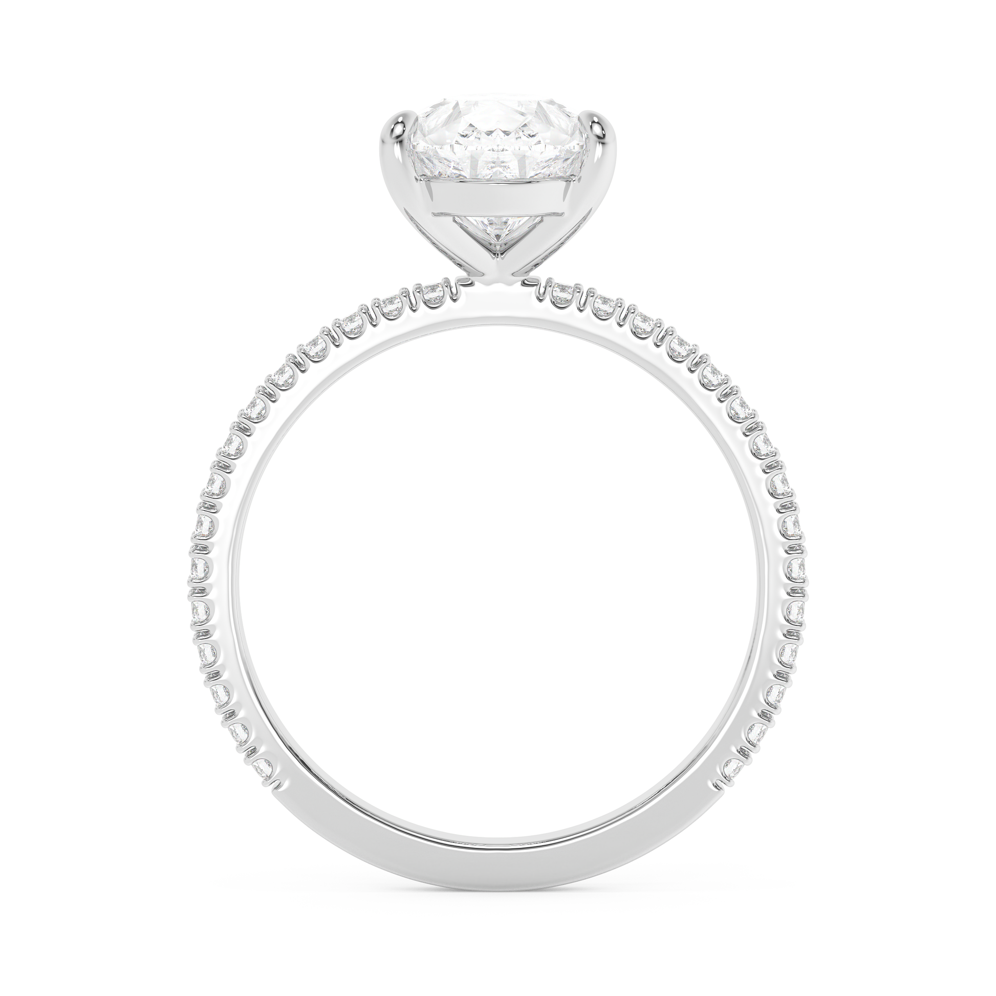 Emerald Solitaire Lab Grown Diamond Engagement Ring