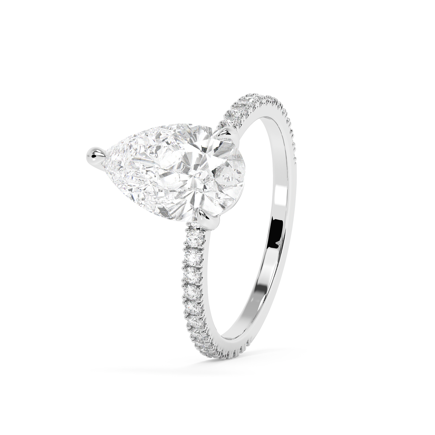 Emerald Solitaire Lab Grown Diamond Engagement Ring