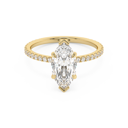 Emerald Solitaire Lab Grown Diamond Engagement Ring