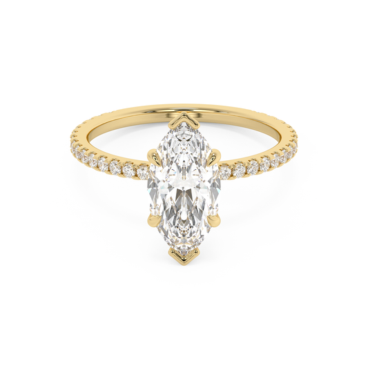 Emerald Solitaire Lab Grown Diamond Engagement Ring