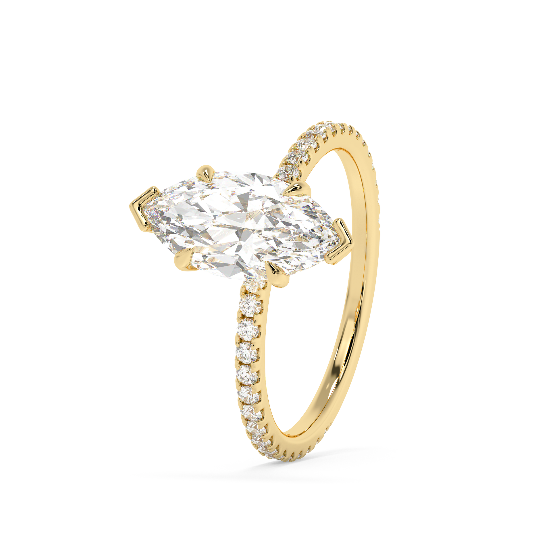 Emerald Solitaire Lab Grown Diamond Engagement Ring