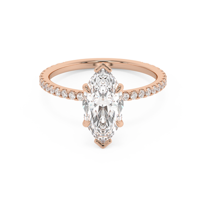 Emerald Solitaire Lab Grown Diamond Engagement Ring