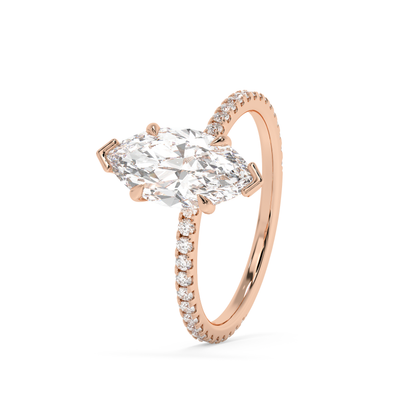 Emerald Solitaire Lab Grown Diamond Engagement Ring
