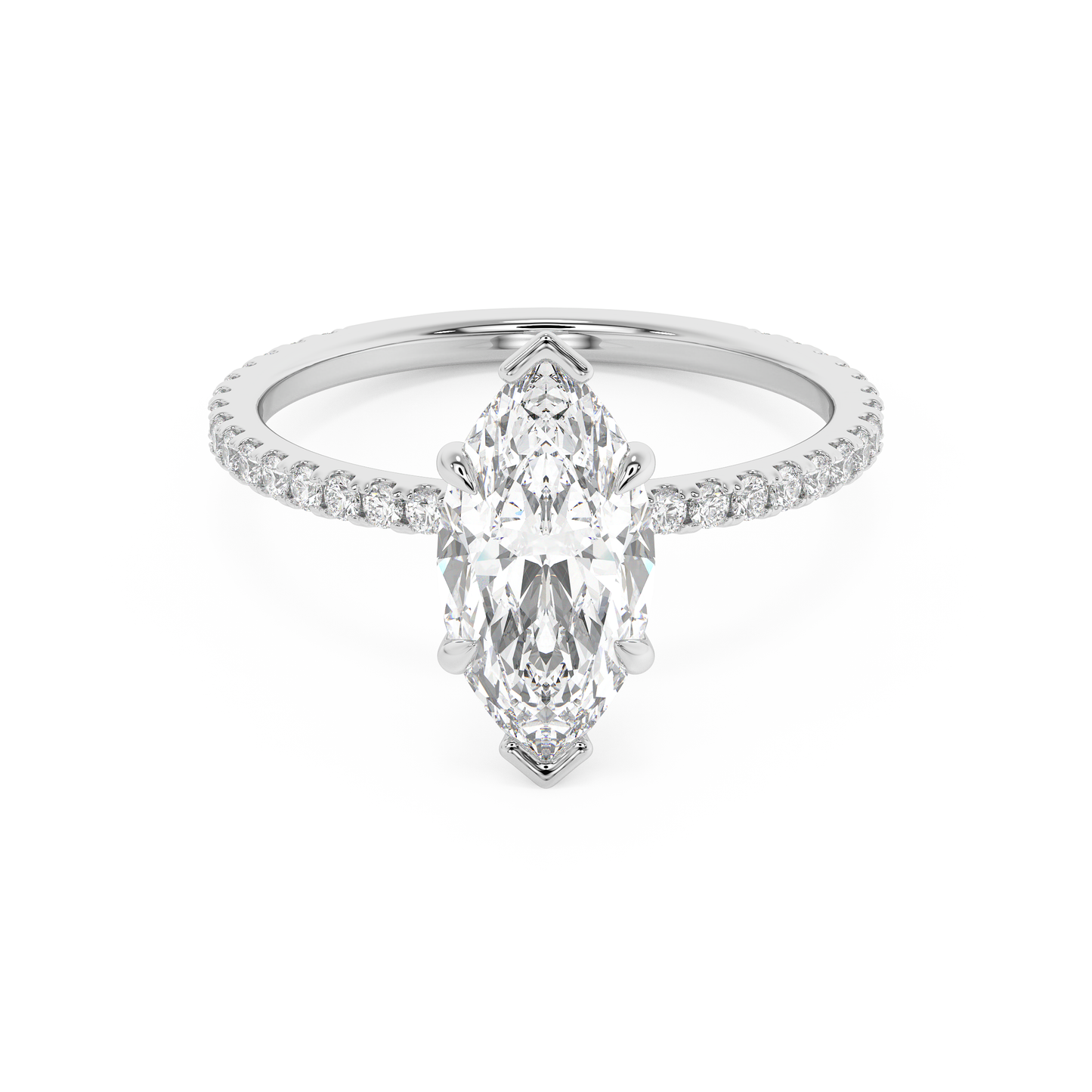 Emerald Solitaire Lab Grown Diamond Engagement Ring