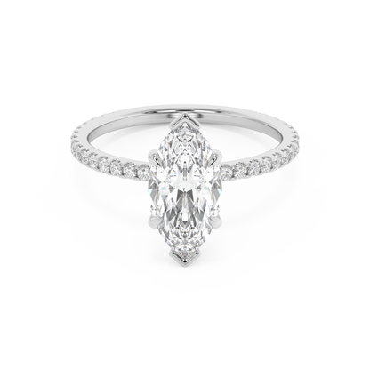Emerald Solitaire Lab Grown Diamond Engagement Ring