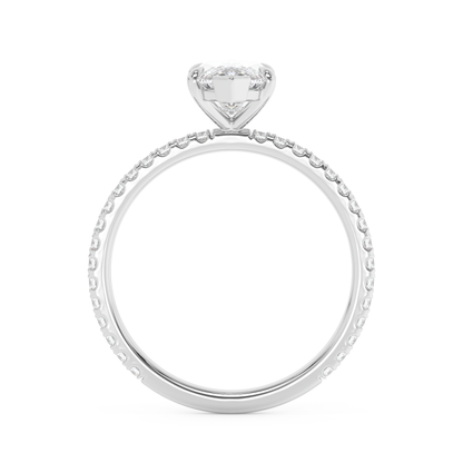 Emerald Solitaire Lab Grown Diamond Engagement Ring