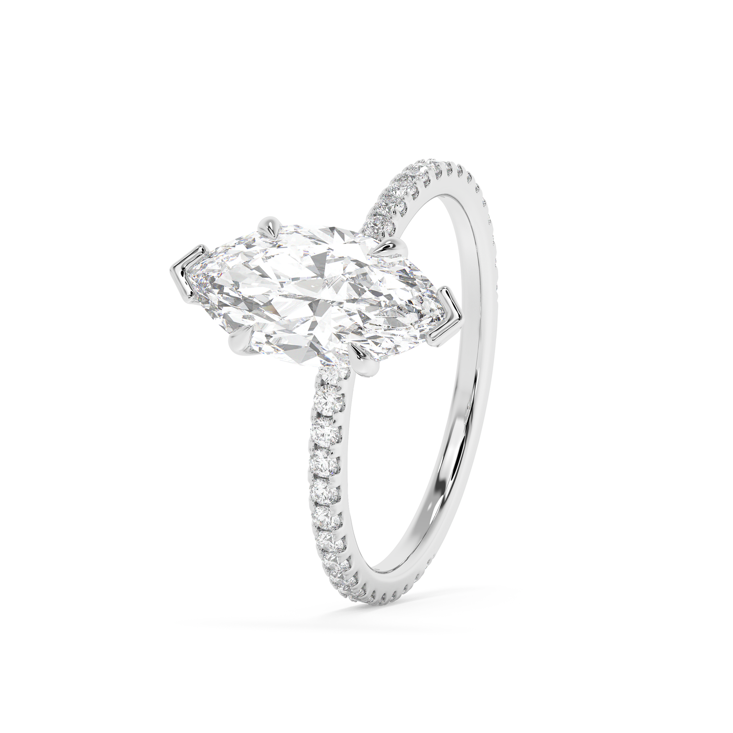 Emerald Solitaire Lab Grown Diamond Engagement Ring
