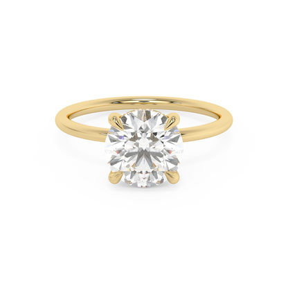 Emerald Solitaire Lab Grown Diamond Engagement Ring
