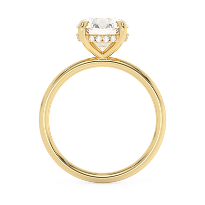 Emerald Solitaire Lab Grown Diamond Engagement Ring