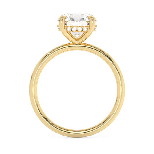 Emerald Solitaire Lab Grown Diamond Engagement Ring