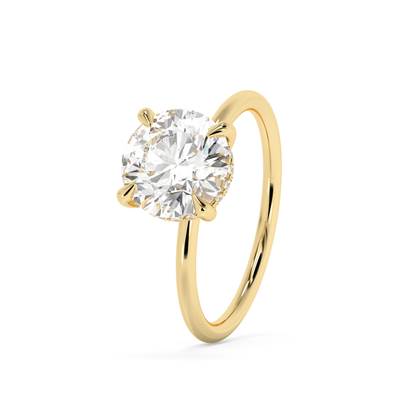 Emerald Solitaire Lab Grown Diamond Engagement Ring
