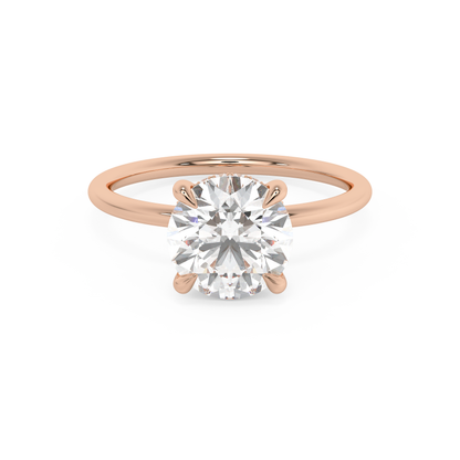 Emerald Solitaire Lab Grown Diamond Engagement Ring