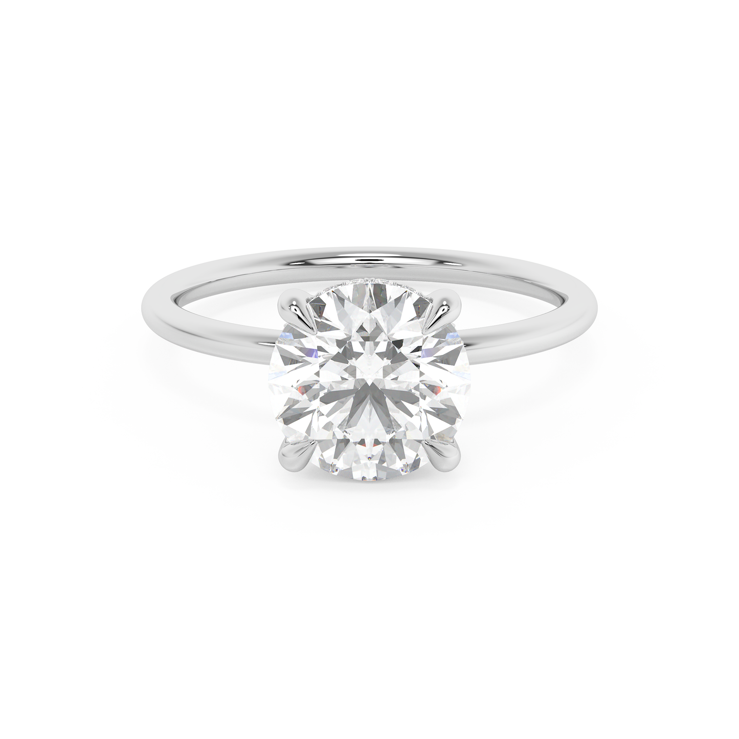 Emerald Solitaire Lab Grown Diamond Engagement Ring
