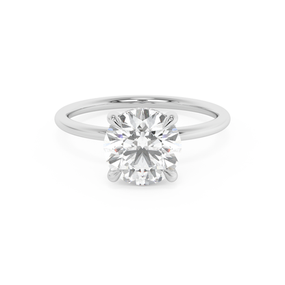 Emerald Solitaire Lab Grown Diamond Engagement Ring