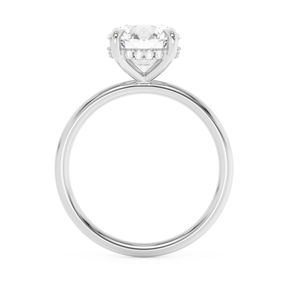 Emerald Solitaire Lab Grown Diamond Engagement Ring