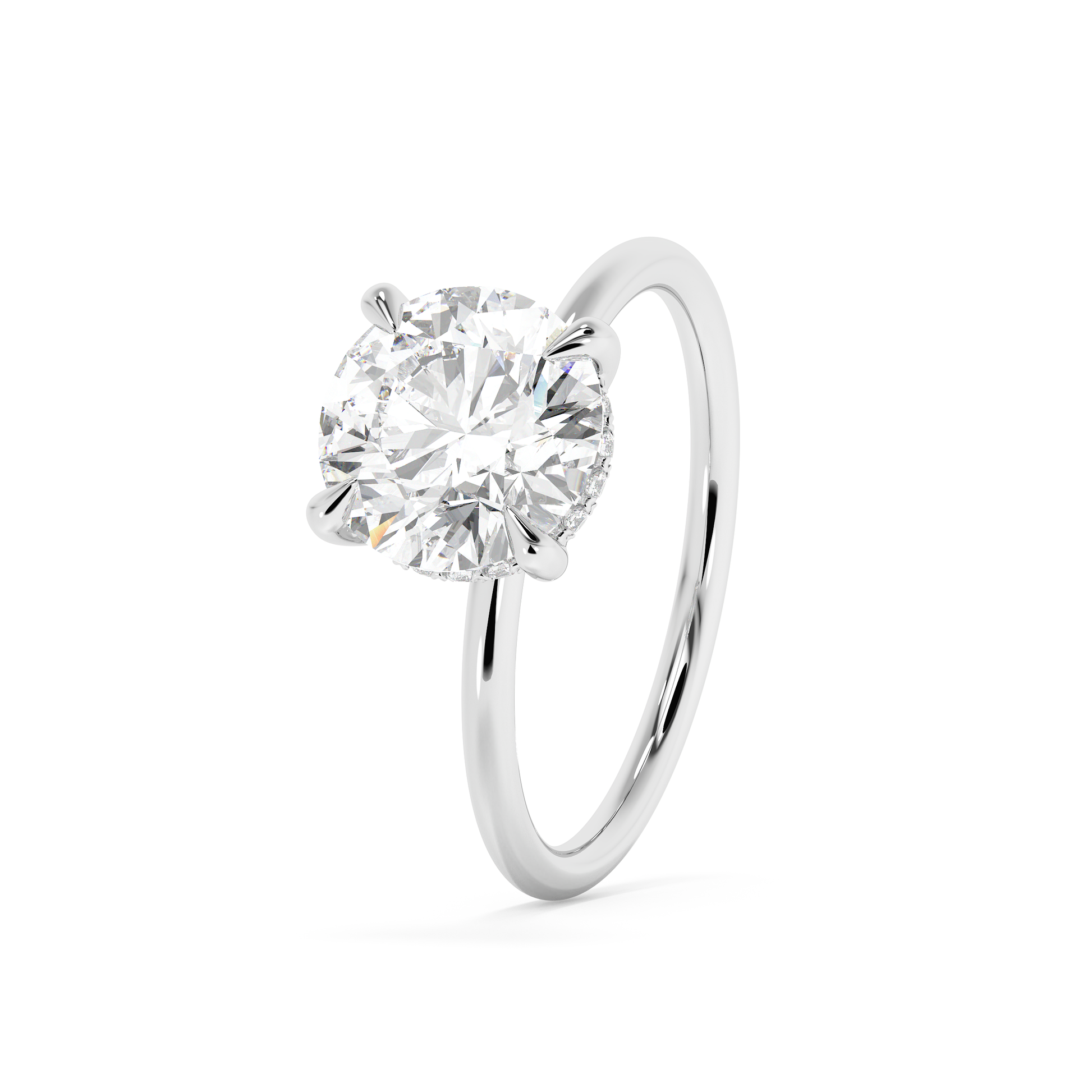 Emerald Solitaire Lab Grown Diamond Engagement Ring
