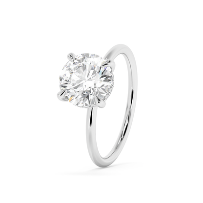 Emerald Solitaire Lab Grown Diamond Engagement Ring
