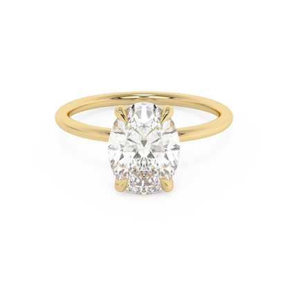 Emerald Solitaire Lab Grown Diamond Engagement Ring
