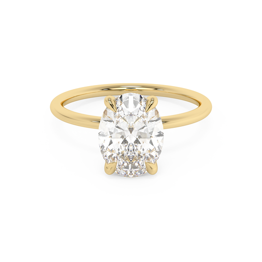 Emerald Solitaire Lab Grown Diamond Engagement Ring