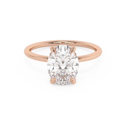 Emerald Solitaire Lab Grown Diamond Engagement Ring