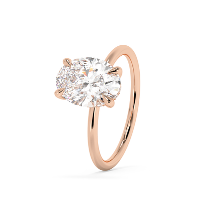 Emerald Solitaire Lab Grown Diamond Engagement Ring