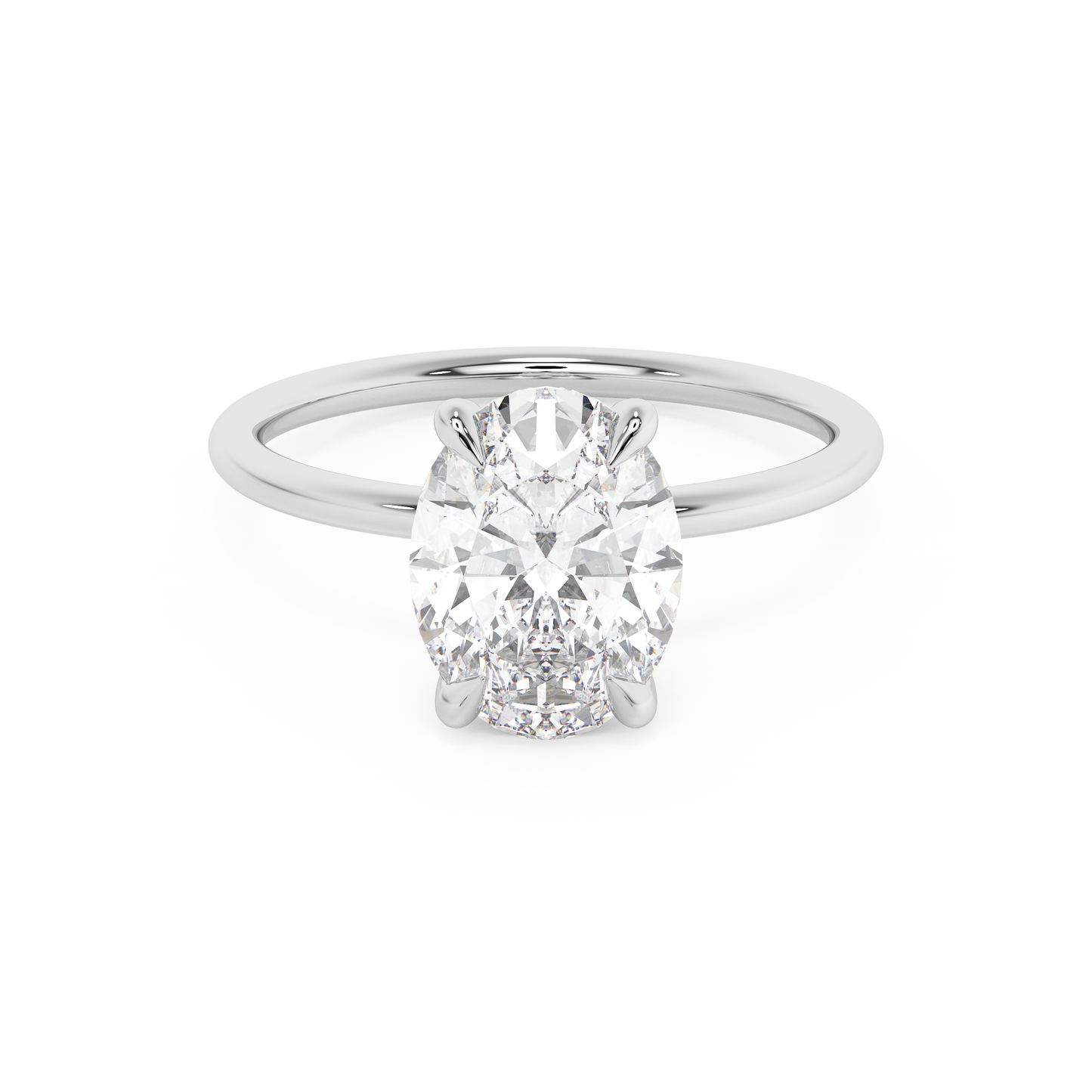 Emerald Solitaire Lab Grown Diamond Engagement Ring