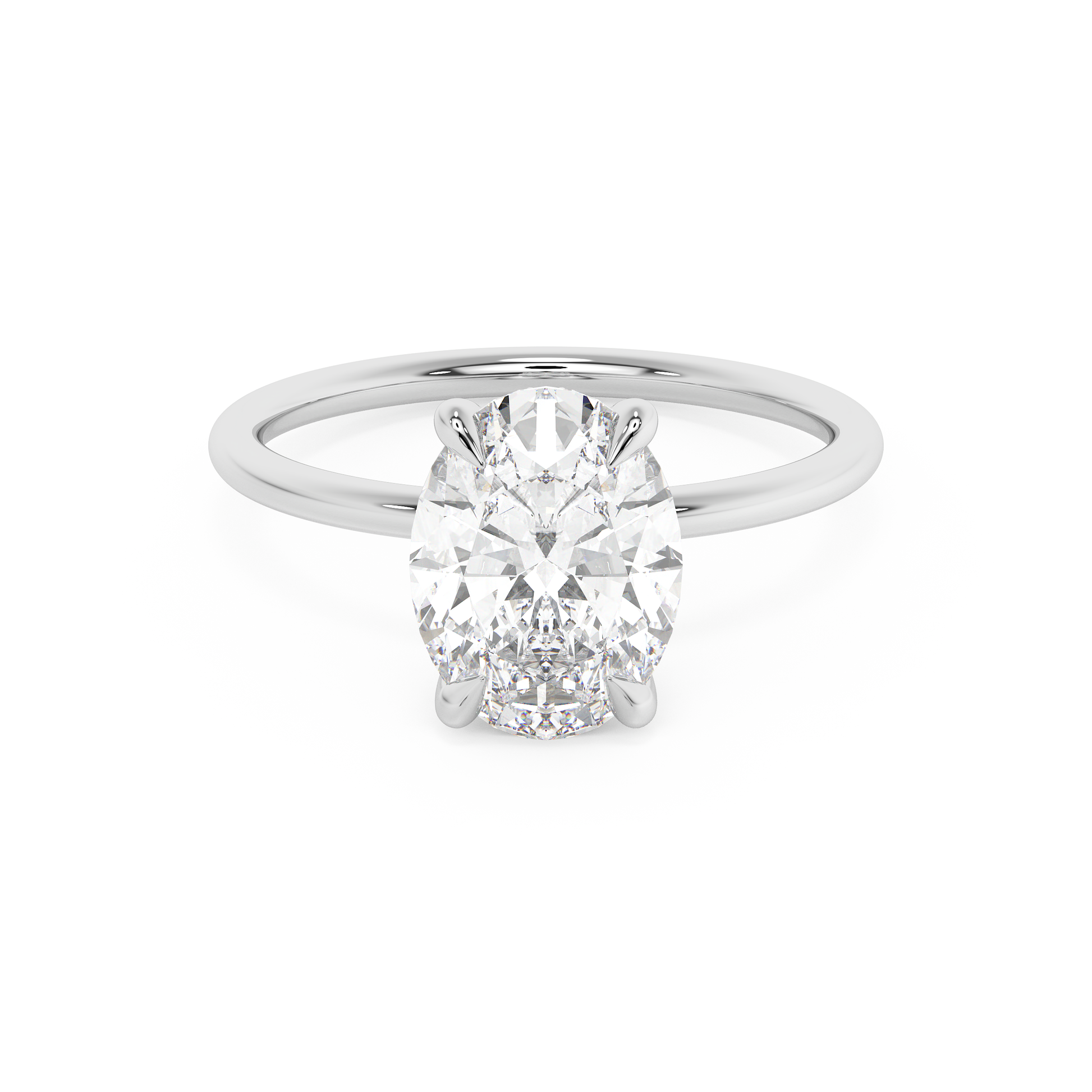 Emerald Solitaire Lab Grown Diamond Engagement Ring