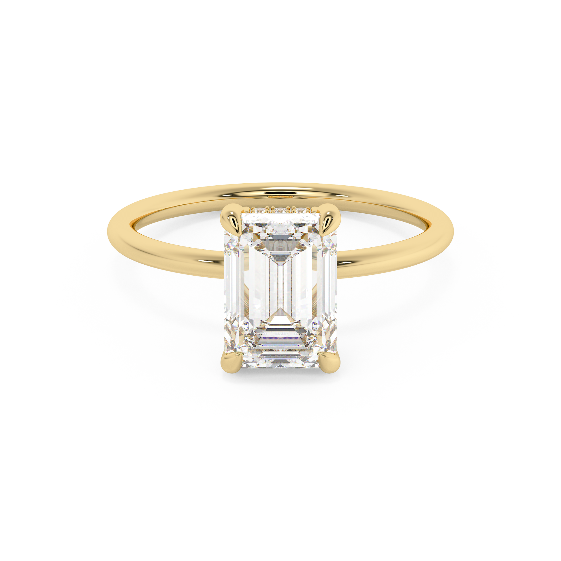 Emerald Solitaire Lab Grown Diamond Engagement Ring