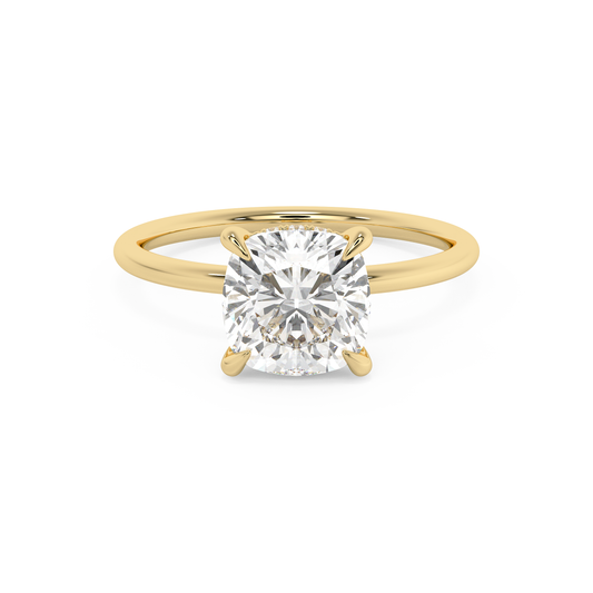 Emerald Solitaire Lab Grown Diamond Engagement Ring
