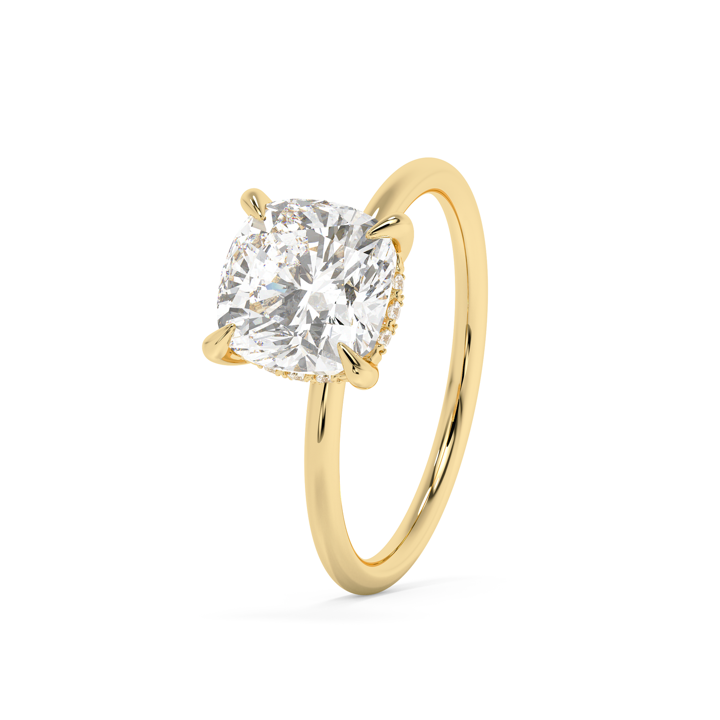 Emerald Solitaire Lab Grown Diamond Engagement Ring