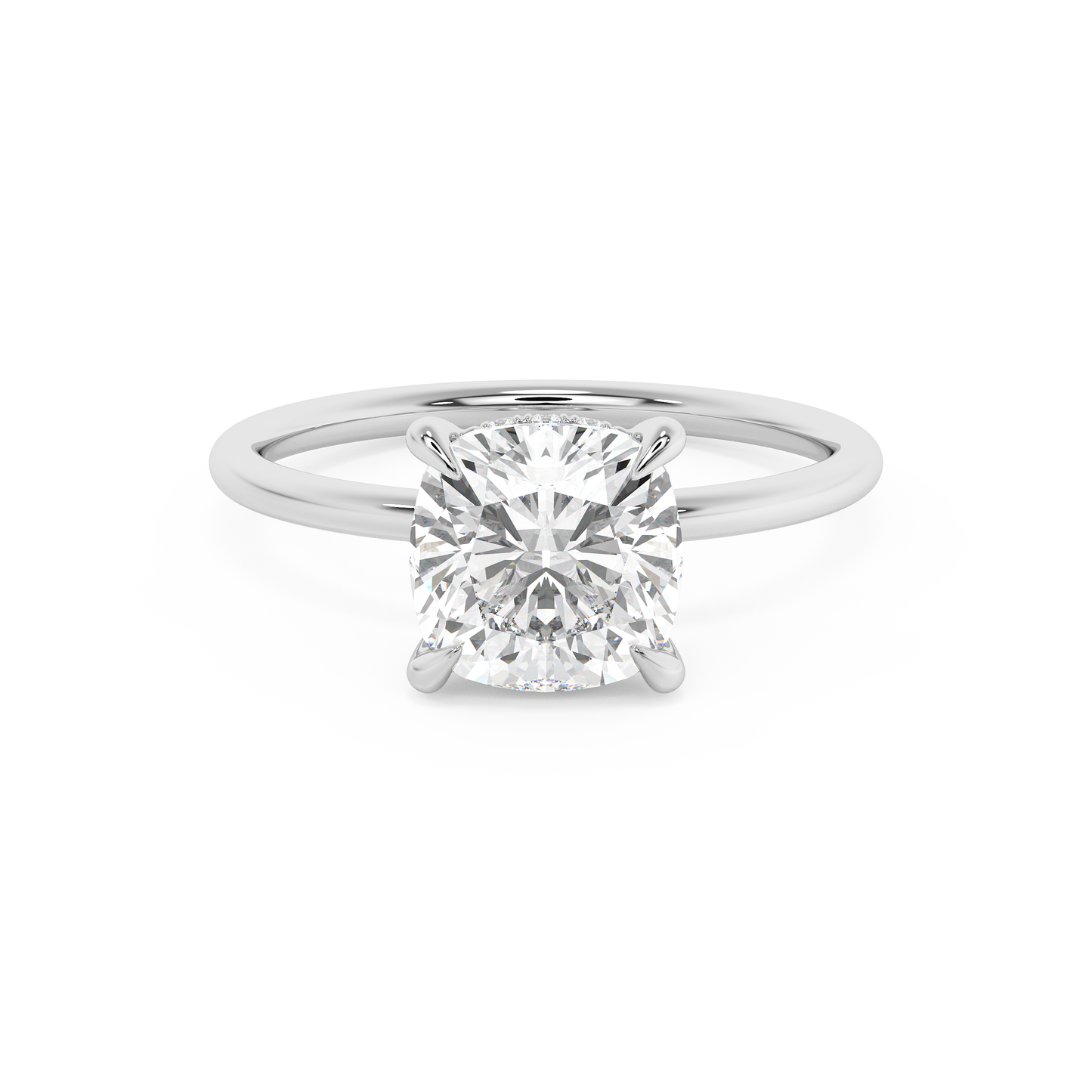 Emerald Solitaire Lab Grown Diamond Engagement Ring