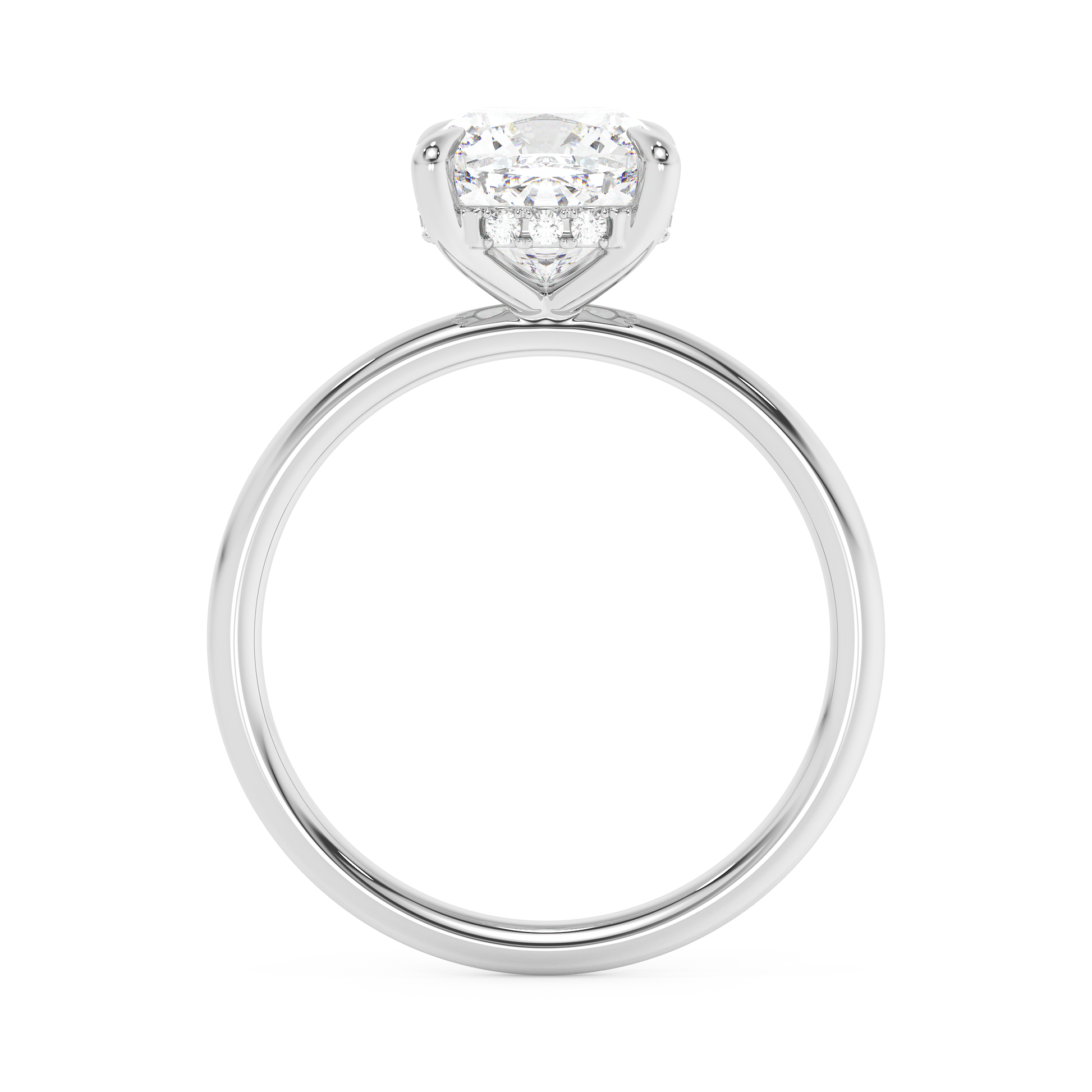 Emerald Solitaire Lab Grown Diamond Engagement Ring